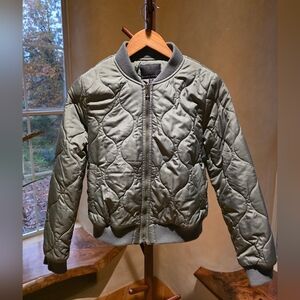 Banana Republic Womens Quilted Puffer Jacket - Olive